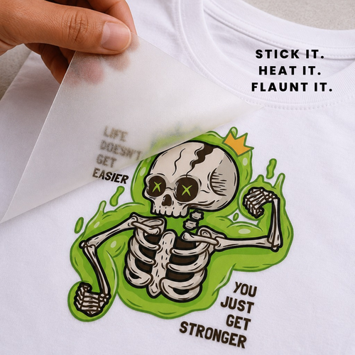 Life Doesn’t Get Easier Skeleton DTF Sticker